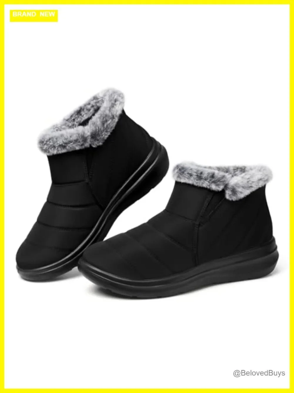 Slip On Ankle Fur Lined Warm Boot | Waterproof Insulated Lightweight Non-Slip